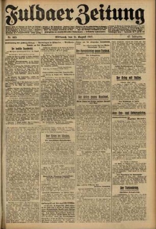Ausgabe vom Mittwoch, den 11. August 1915.