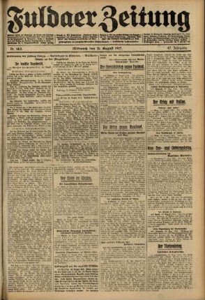 Ausgabe vom Mittwoch, den 11. August 1915.