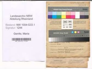 Entnazifizierung Maria Gerrits , geb. 11.10.1906 (Lehrerin)