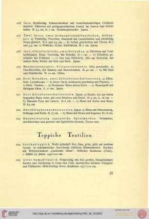 Teppiche, Textilien (Nr. 224-241)