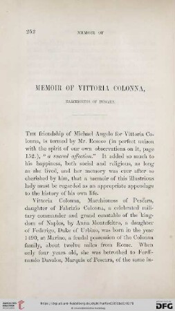 Memoir of Vittoria Colonna