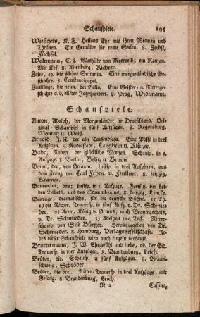 Schauspiele.