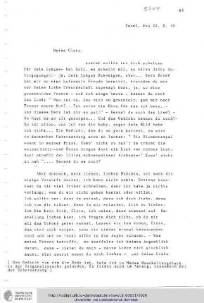 Brief vom 22.10.1918