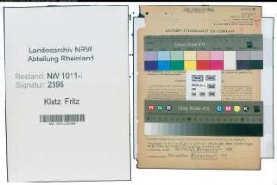 Entnazifizierung Fritz Klutz , geb. 23.08.1904 (Feuerwehrmann)