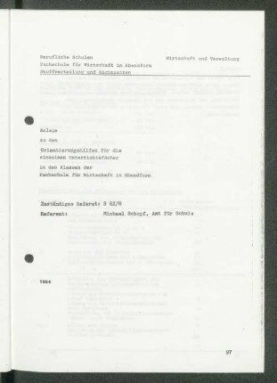 Anlage zu den Orientierungshilfen für die einzelnen Unterrichtsfächer