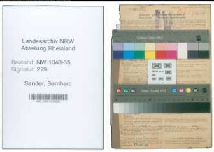 Entnazifizierung Bernhard Sander , geb. 10.10.1900 (Sattler)