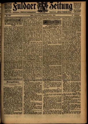 Erste Ausgabe vom Donnerstag, den 17. November 1904.