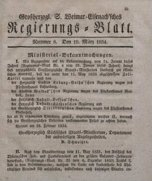 Nr. 8 : 19. März 1834