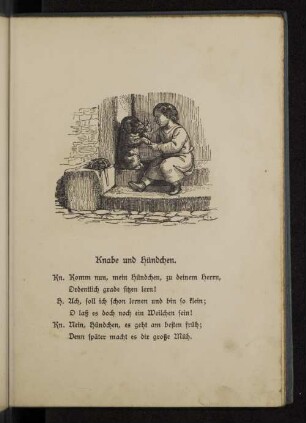 Knabe und Hündchen.