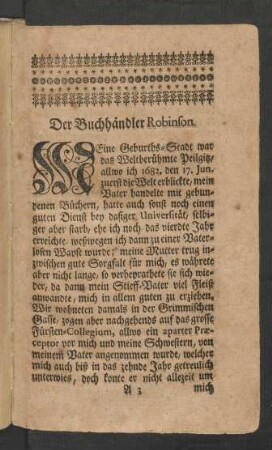 Der Buchhändler Robinson.