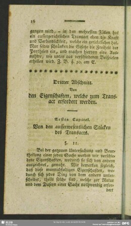 Dritter Abschnitt. Von den Eigenschaften, welche zum Transact erfordert werden