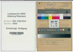 Entnazifizierung Wolfgang Schoeningh , geb. 17.07.1900 (Bibliothekar)