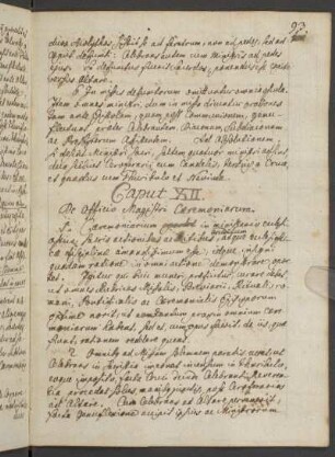 Caput XII. De officio Magistri Caeremoniarum.