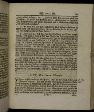 XLVI.) Von denen Villenagiis. - XLVII.) Von denen Voigt-Gütern.