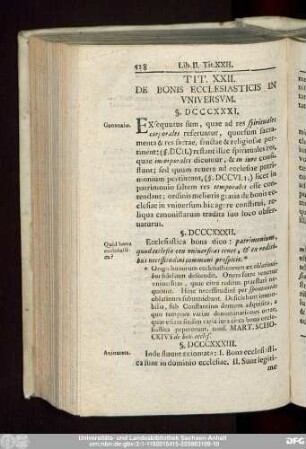 Tit. XXII. De Bonis Ecclesiasticis In Universum.