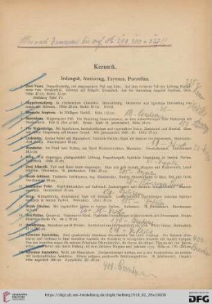 Keramik (Nr. 1-29)