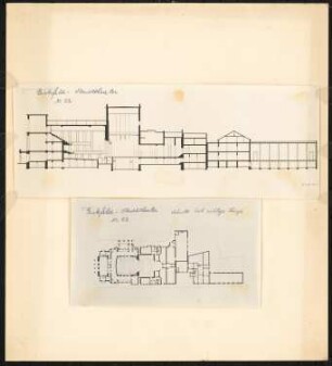 Stadttheater, Bielefeld: Grundriss und Längsschnitt