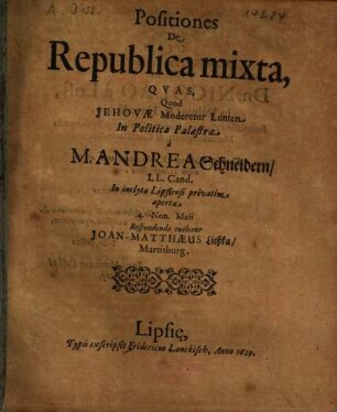 Positiones De Republica mixta