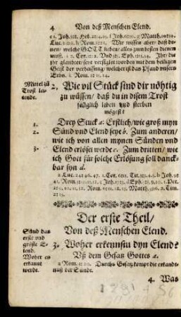Der erste Theil/ Von deß Menschen Elend.