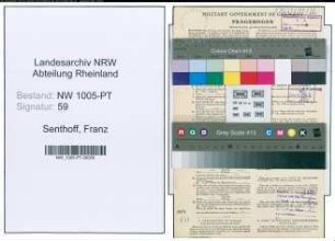 Entnazifizierung Franz Senthoff , geb. 18.08.1901 (Postschaffner)