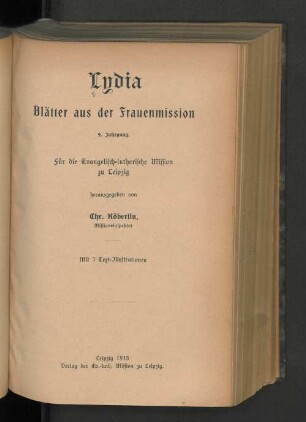 9.1915: Lydia : Bl. aus d. Leipziger Frauenmission