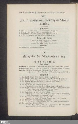 VIII. Die in Evangelicis beauftragten Staatsminister