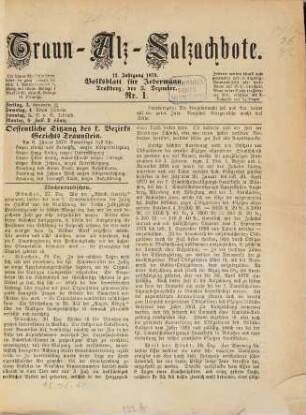 Traun-Alz-Salzachbote : Volksblatt für jedermann ; Amtsblatt der Marktgemeinde-Verwaltung Trostberg. 12. 1879