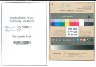 Entnazifizierung Max Pomrenke , geb. 15.04.1898 (Lehrer)