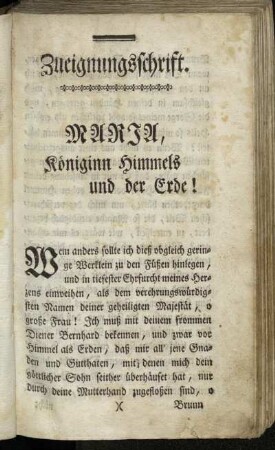 Zueignungsschrift. Maria, Königinn Himmels und der Erde!