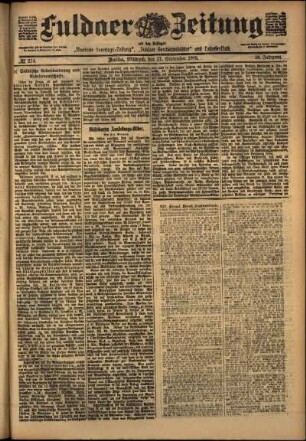 Zweite Ausgabe vom Mittwoch, den 17. September 1902.
