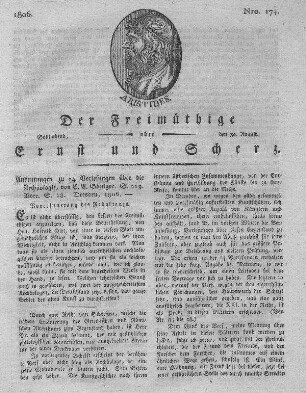 No. 174, Sonnabend den 30. August 1806