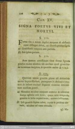 Cap. XV. Signa Foetus Vivi Et Mortui