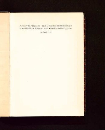 Festschrift zum 70. Geburtstag von Alfred Ploetz am 22. August 1930.