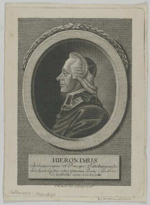 Bildnis des Hieronimus Fürstbischof von Salzburg
