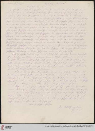 Brief von Georg Gottfried Gervinus an Johann Friedrich Minssen