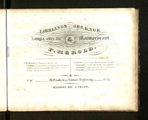 No. 5: Lieblings-Gesaenge aus der komischen Oper Zampa oder die Marmorbraut