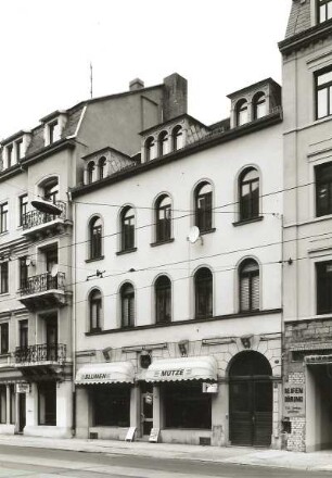 Dresden-Neustadt, Bautzner Straße 69. Wohnhaus mit Laden (1854/um 1870). Straßenansicht