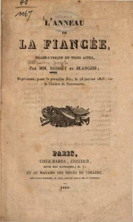 L' anneau de la fiancée : Drame-lyrique en trois actes