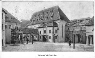Kornhaus mit Peters-Tor [Intern. Baufachausstellung mit Sonderausstellungen Leipzig 1913 : Offizielle Postkarte]