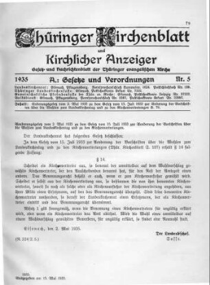 Nr. 5 : 15. Mai 1935