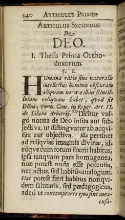 Articulus Secundus De Deo.