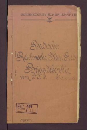 Bildung der Reichswehr-Brigade 14