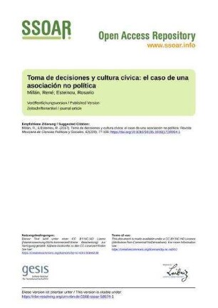 Toma de decisiones y cultura cívica: el caso de una asociación no política
