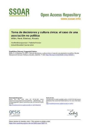 Toma de decisiones y cultura cívica: el caso de una asociación no política