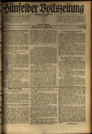 Ausgabe vom Montag, den 16. Februar 1920.