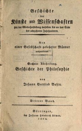 Geschichte der neuern Philosophie seit der Epoche der Wiederherstellung der Wissenschaften. 3