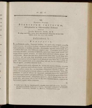 XII. Icones Pictae Plantarum rariorum, descriptionibus et observationibus illustratae