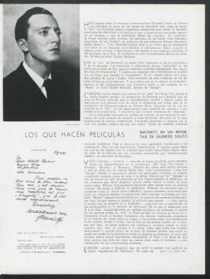 Los que hacen películas - Machaty, en un reportaje de Gilberto Souto