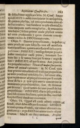 163-167, 25. Objic. V. Dantur propositiones, in quibus ...