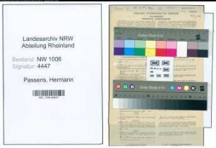 Entnazifizierung Hermann Passens , geb. 14.06.1896 (Schlosser)
